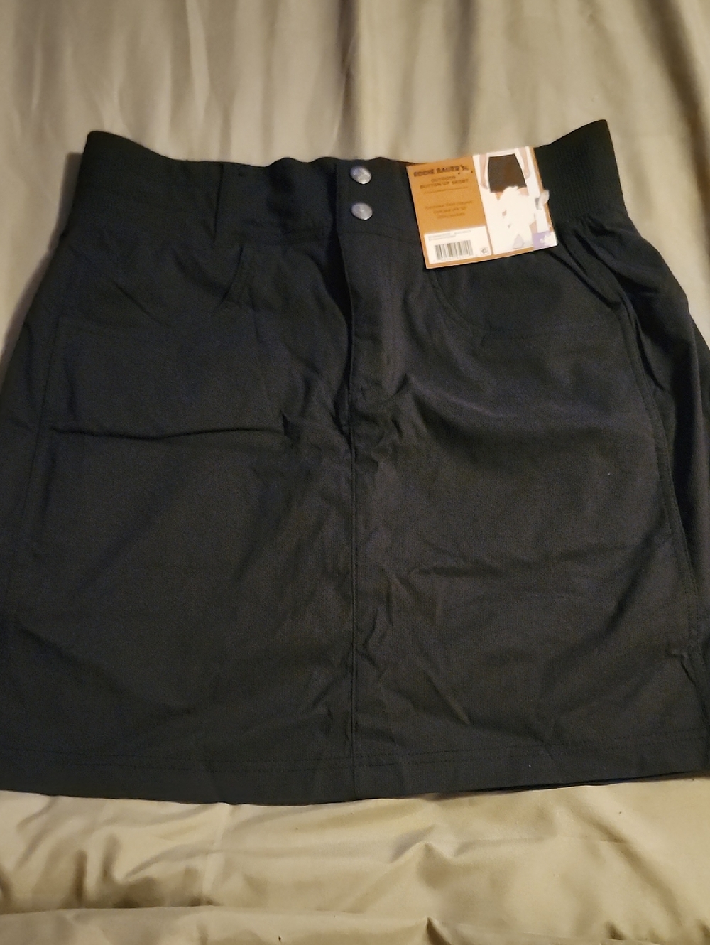 Eddie Bauer Black Outdoor Button-Up Skort